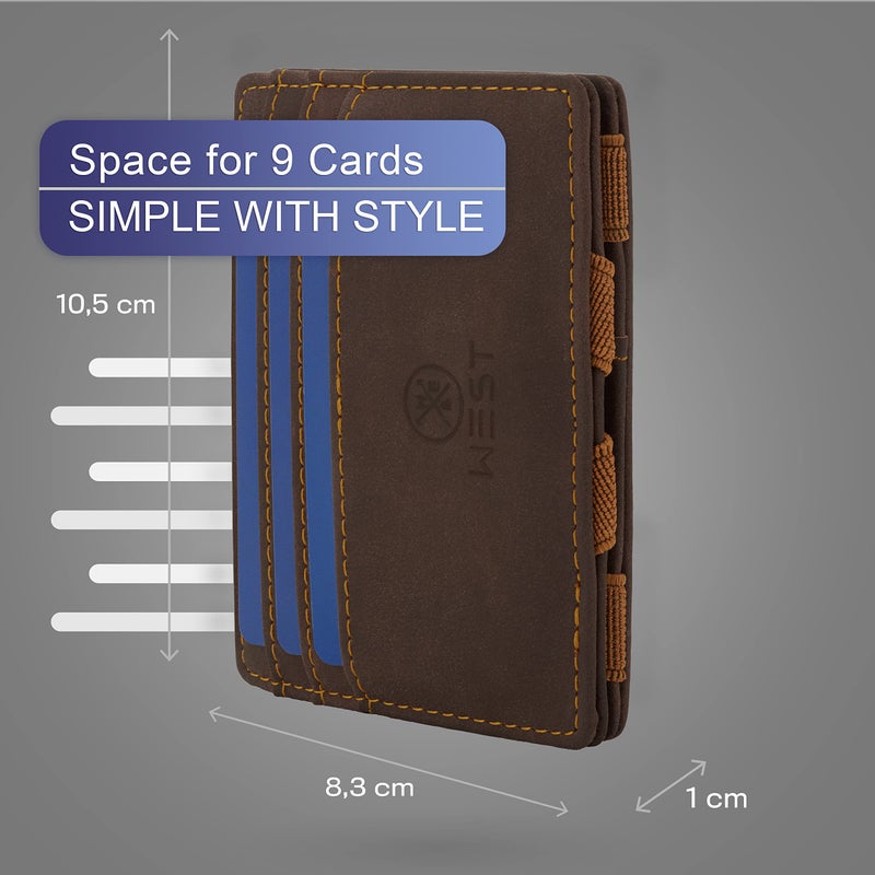 West - Magic Wallet with Coin Compartment + Gift Packaging - RFID Wallet for Men Compact & Small Magic Money Wallet - Extra Strong Money Bands, Magic Wallets for Men - Image 2